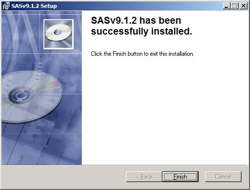 SASv9.1.2 has been successfully installed.