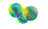 three spheres spinning