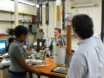 Alex Troupel and summer students Winnie Nabea and Amanda Gurnon